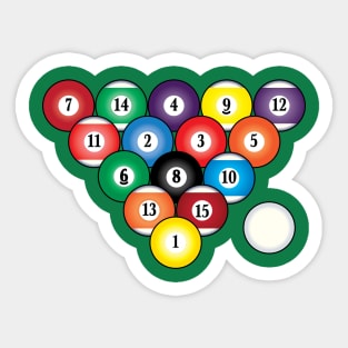 Pool Billiard Balls Triangle Sticker